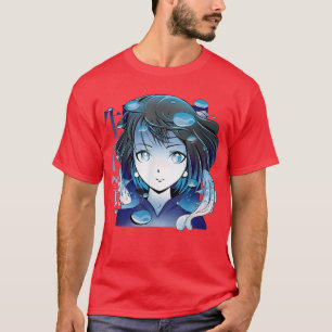 Anime Girls Koi Fish Japan Gifts Comic Girl92 T-Shirt