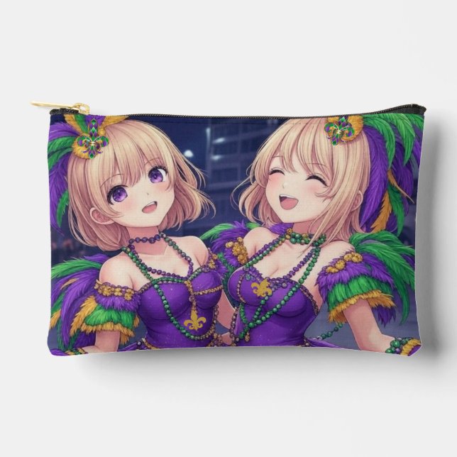 Anime Girls Mardi Gras  Accessory Pouch (Front)