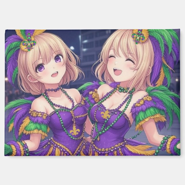 Anime Girls Mardi Gras  Magnet (Front)