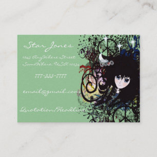 Anime Girls Swirls and Peace Business Card