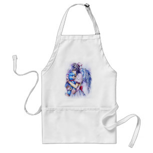 Anime Gothic Pink Angel Girl With Teddy Standard Apron