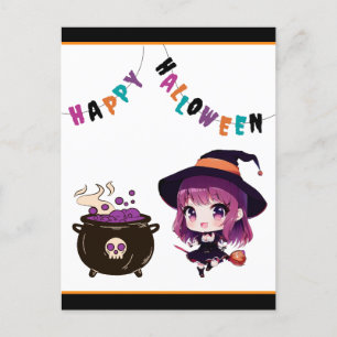 Anime/Halloween/Witch/Fall Flat Announcement Card