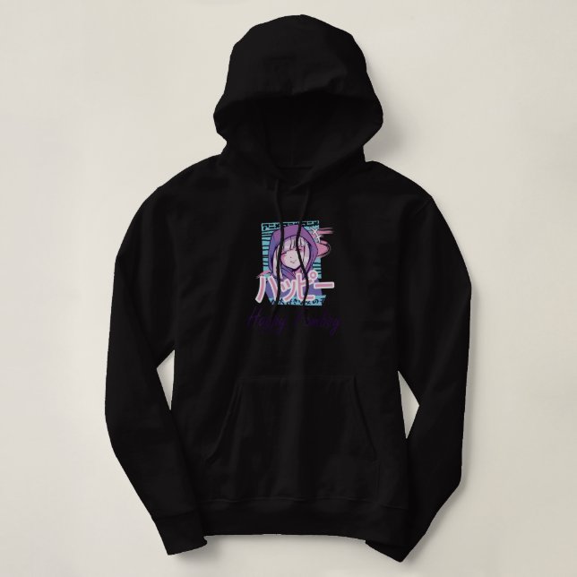 Anime Happy Femboy with Happy in japanese - Cute & Hoodie (Design Front)
