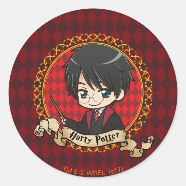 Anime Harry Potter Classic Round Sticker (Front)