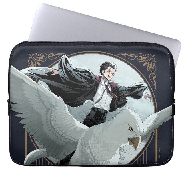 Anime HARRY POTTER™ Flight with Buckbeak Laptop Sleeve (Front)