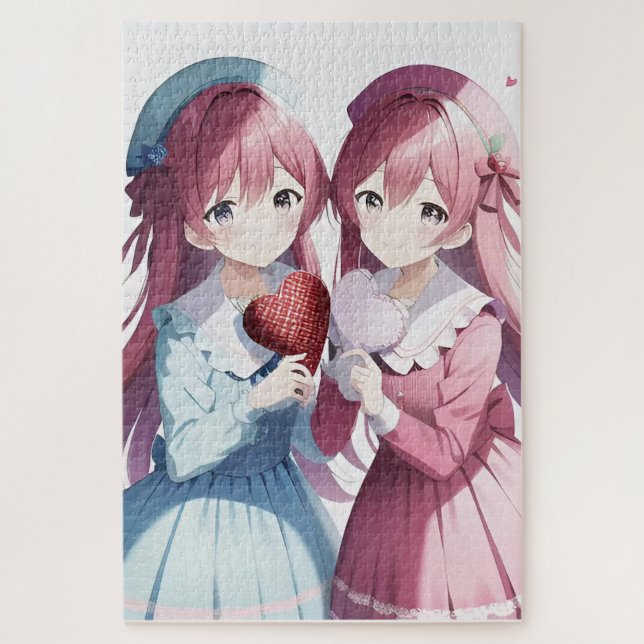 Anime hearts Valentine's Day  Jigsaw Puzzle (Vertical)