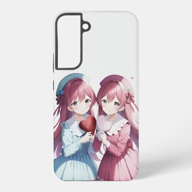 Anime hearts Valentine's Day  Samsung Galaxy S22+ Case (Back)