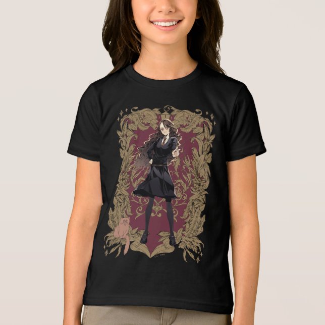Anime Hermione Granger Ornate Frame Tri-Blend Shirt (Front)