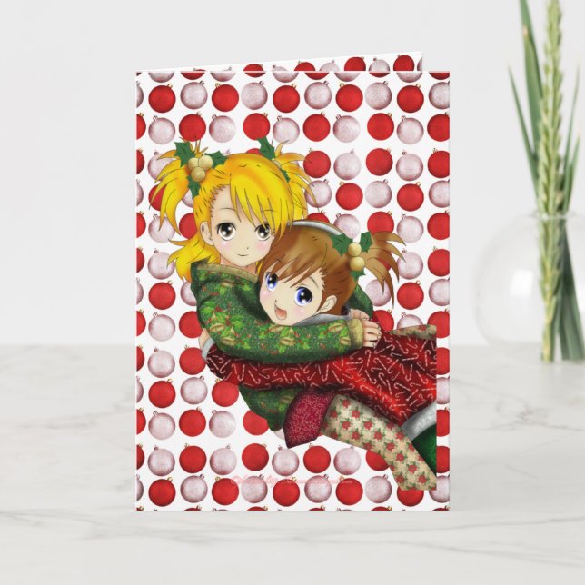 Anime Holiday Hug Card (Front)