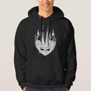 Anime Hooded Sweatshirt: Crying Girl (Black) Hoodie