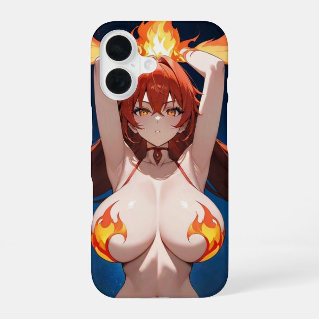 Anime-Inspired Flame Power Tough Phone Case (Back)