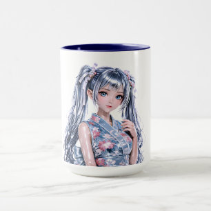 Anime Inspired Girl Portrait Mug