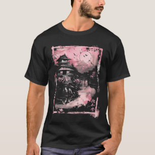 Anime Japanese Landscape Temple Sakura Japan T-Shirt