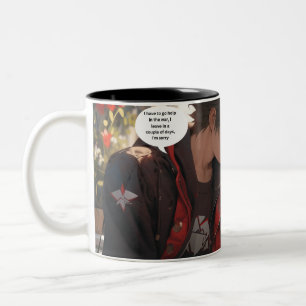 Anime "just hold me" scene Two-Tone coffee mug