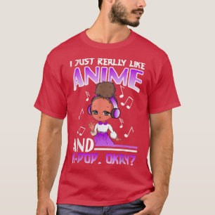 Anime K Pop African American Kpop Music Black Girl T-Shirt