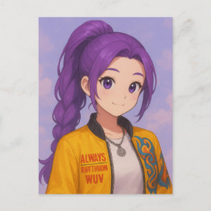 Anime K-Pop Idol Group   Original Manga-Style Pop  Invitation Postcard