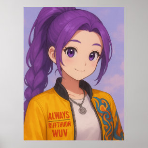 Anime K-Pop Idol Group   Original Manga-Style Pop  Poster