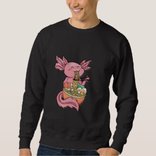 Anime Kawaii Axolotl Eating Ramen Noodles Kids Tee