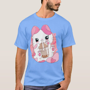 Anime Kawaii Cat Boba Bubble Tea Women Men Teen Bo T-Shirt