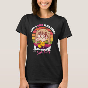 Anime Kawaii Girl for Anime & Sketching Lover T-Shirt