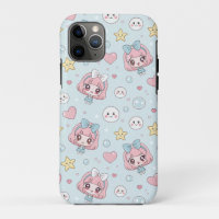 Anime Kawaii in Pastel Colors with Hearts and Star