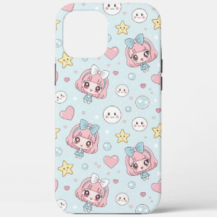 Anime Kawaii in Pastel Colors with Hearts and Star iPhone 12 Pro Max Case