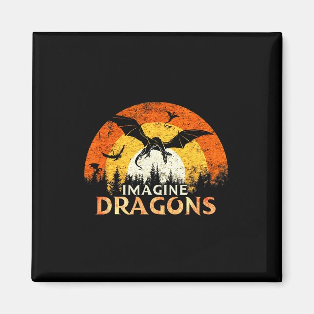 Anime Kawaii Mythical Fantasy Dragons Imagine Vint Magnet (Front)