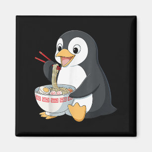 Anime Kawaii Penguin Eating Ramen Noodle Gifts Men Magnet