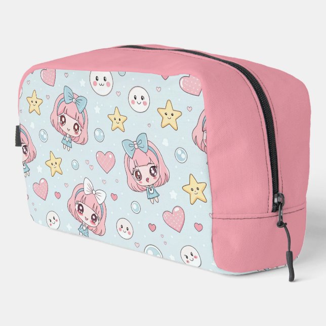 Anime Kawaii with Hearts and Star Dopp Kit (Right Corner)