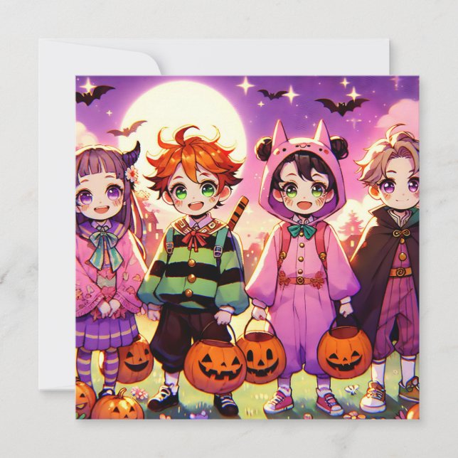 Anime Kid's Halloween Invitation (Front)