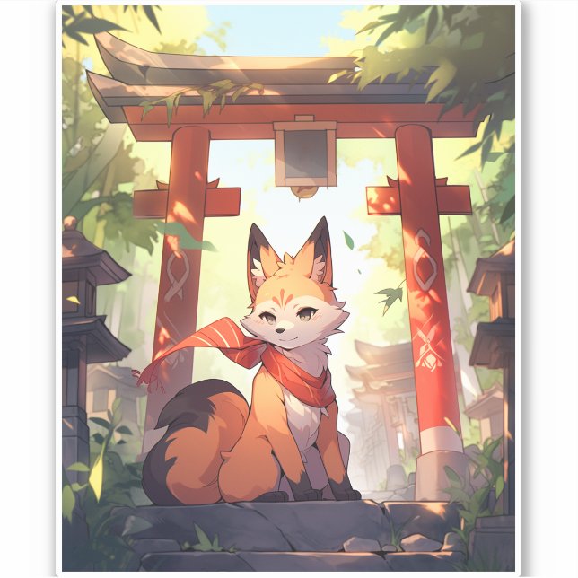 Anime Kitsune Cute Fox Fantasy Art (Front)
