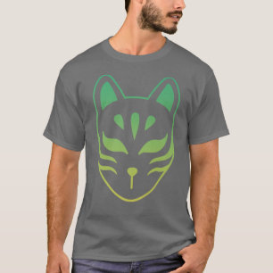 anime kitsune retro vintage mask, japanese fox (2 T-Shirt