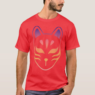 anime kitsune retro vintage mask, japanese fox T-S T-Shirt