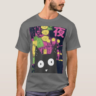 Anime Kitten Neko Japan Manga Harajuku Otaku Graph T-Shirt