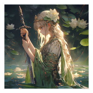 Anime Lady of Lake Photo Print