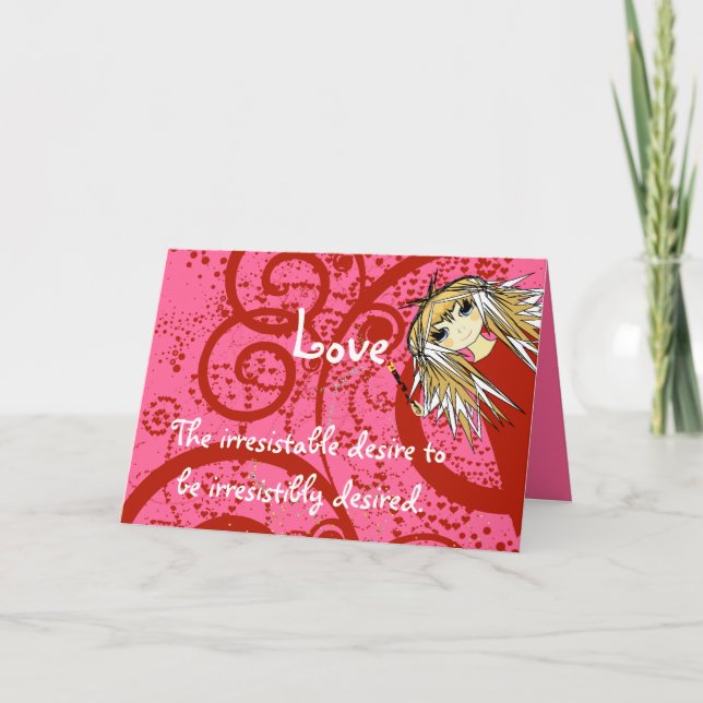 Anime Love-Quote~Robert Frost Holiday Card (Front)