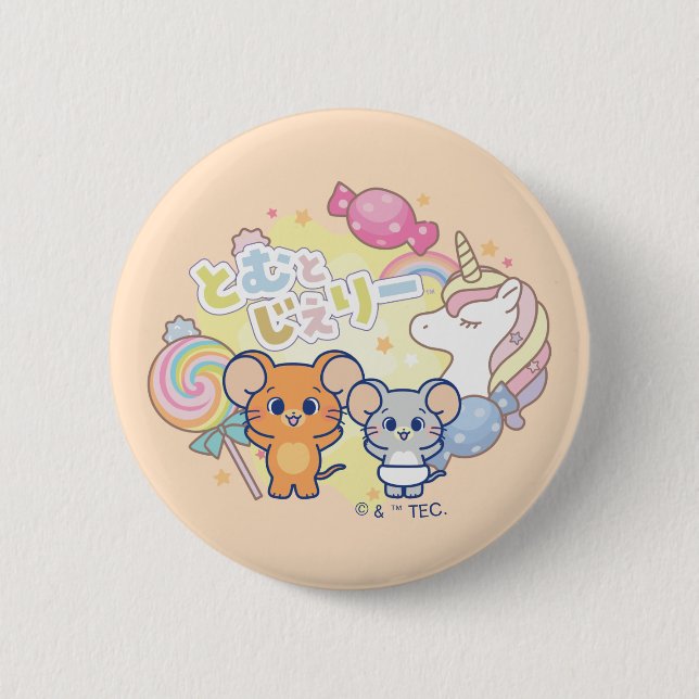 Anime Magical Candyland with Jerry and Tuffy 6 Cm Round Badge (Front)