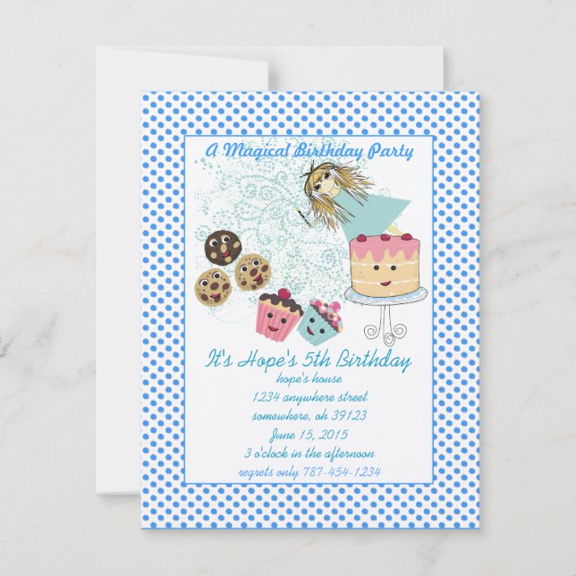 Anime Magical Days Invitation  Birthday Party (Front)