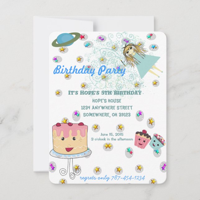 Anime Magical Days Invitation  Birthday Party (Front)