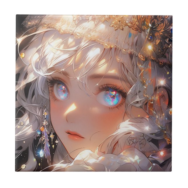 Anime Magical Girl Fantasy Art Tile (Front)