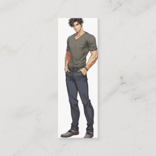 Anime Man Handsome Zaddy Mini Business Card