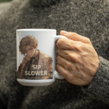 Anime Man saying to Sip slower he is enjoying