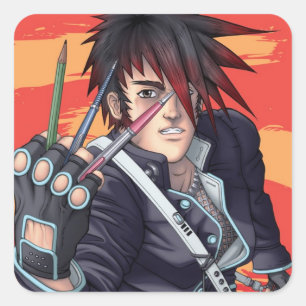 Anime Manga Artist Square Sticker