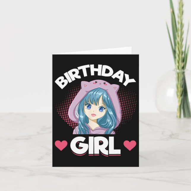 Anime Manga Birthday Girl Birthday  Card (Front)
