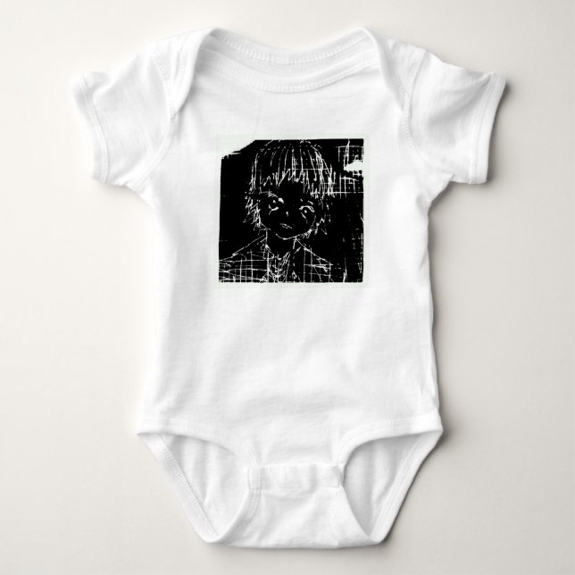 anime manga everyday black project baby bodysuit (Front)