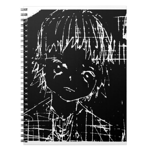 anime manga everyday black project spiral notebook (Front)