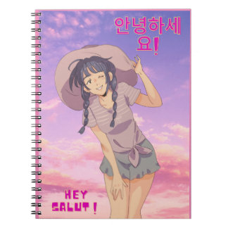Anime manga girl notebook