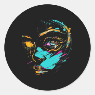 Anime Manga Graphic Illustration Anime 1  Classic Round Sticker