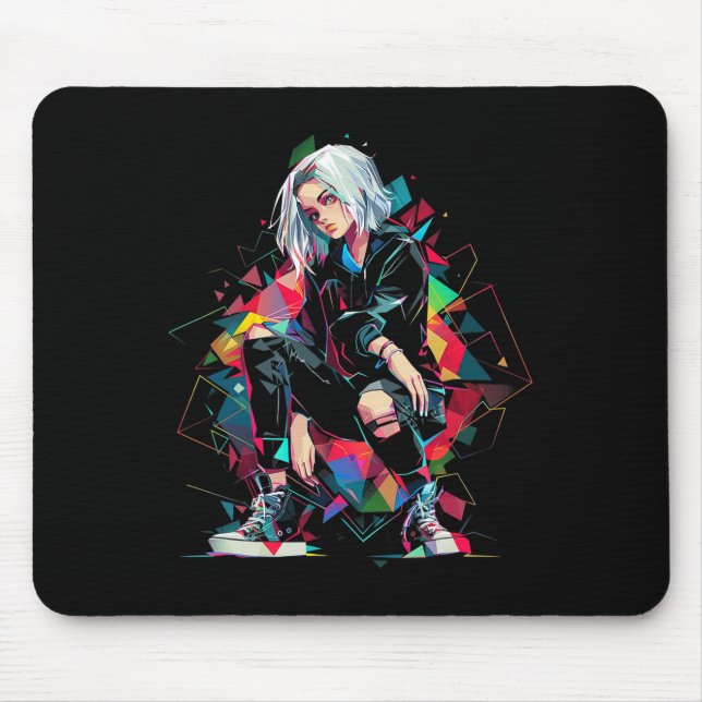 Anime Manga Graphic Polygon Art Anime  Mouse Pad (Front)