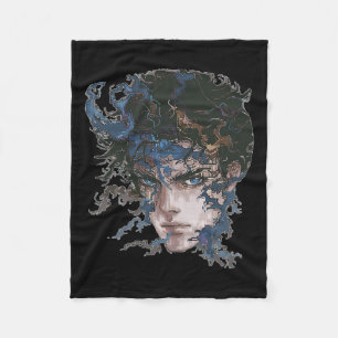 Anime Manga Motif Blue-eyes Art Anime Fleece Blanket